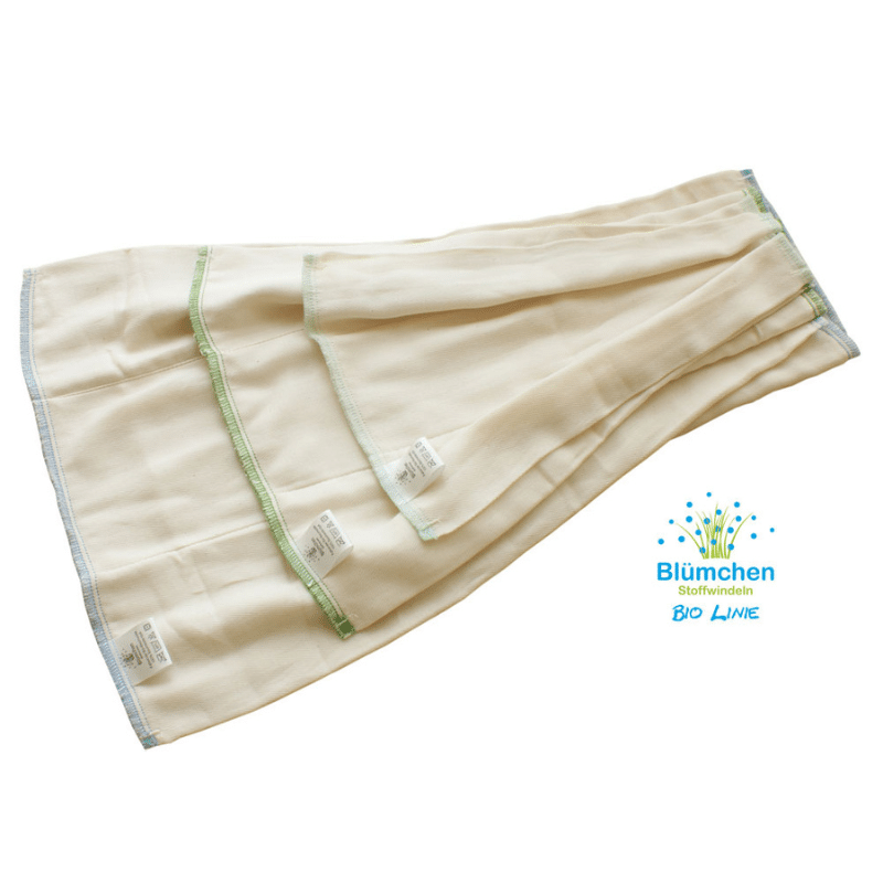 Prefolds - Biologisch Katoen Twill - XS 25 x 35 cm - 6 stuks - Blümchen - Afbeelding 3