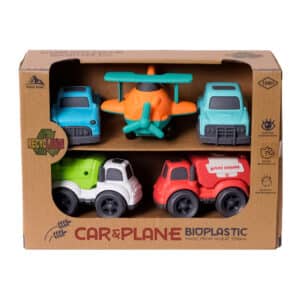 Speelset Auto's en Vliegtuig - Bioplastic - 5 Stuks