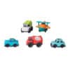 Bioplastic set van auto's en vliegtuig, 5 stuks.
