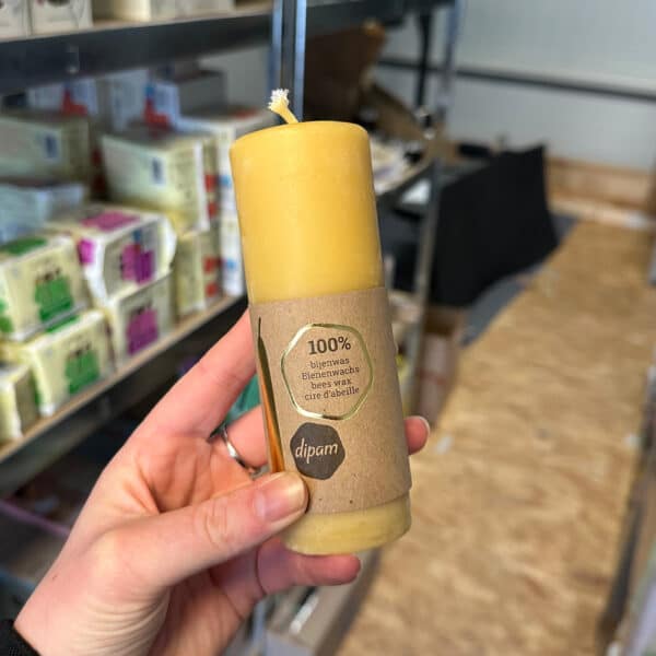 Dipam bijenwas stompkaars van 100 procent pure bijenwas