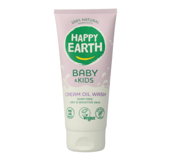 Natuurlijke creme wasgel voor baby en kind, van Happy Earth in tube.