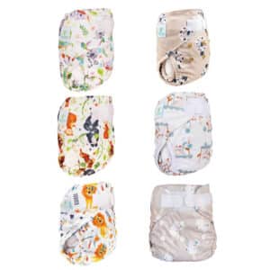 Blümchen Wildlife newborn overbroekje voor wasbare luiers, geschikt voor baby’s van 3 tot 6 kg, verkrijgbaar in diverse dessins.