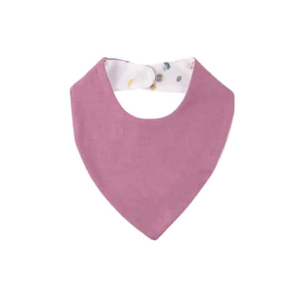 Reversibel bandana slabbetje met fruit en groente print biologisch katoen