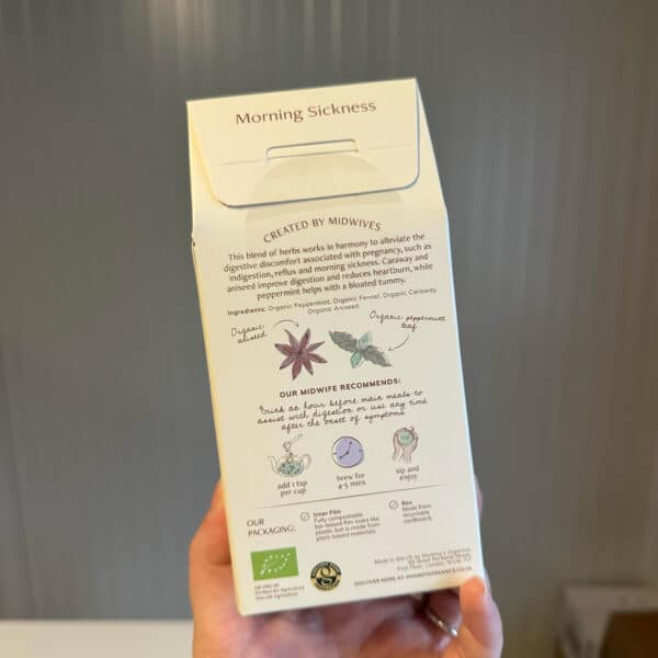Losse kruidenthee van Mummy’s Organics voor zwangere vrouwen met ochtendmisselijkheid