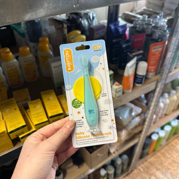 Siliconen baby tandenborstel met veiligheidsschild – Babyton