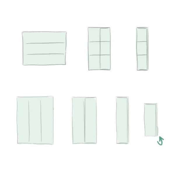 Prefolds bamboe badstof Blumchen maat S 30 x 40 cm set van 5