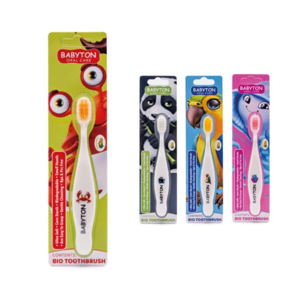 Babyton kindertandenborstel van maïszetmeel – duurzame en milieuvriendelijke tandenborstel voor baby’s en jonge kinderen