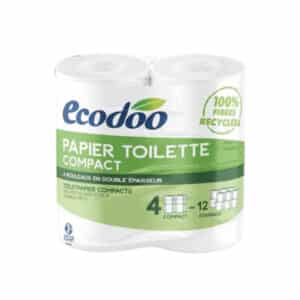Ecodoo Compact Eco toiletpapier van gerecycled papier 4 rollen
