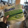 Ecodoo compact eco toiletpapier 4 rollen duurzaam gerecycled papier plasticvrij
