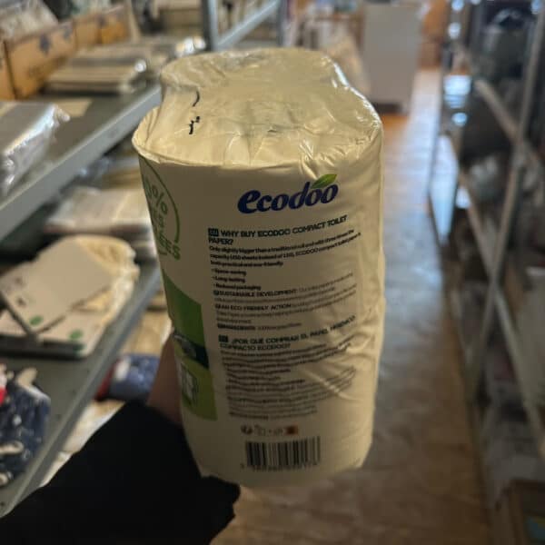 Ecodoo compact toiletpapier 4 rollen van gerecycled papier duurzaam en milieuvriendelijk
