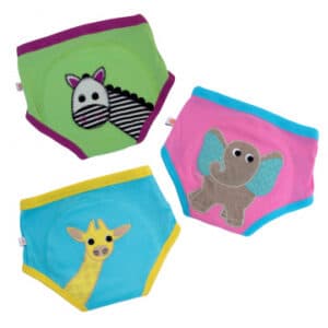 Set van 3 oefen onderbroekjes voor meisjes, met safari dieren erop.