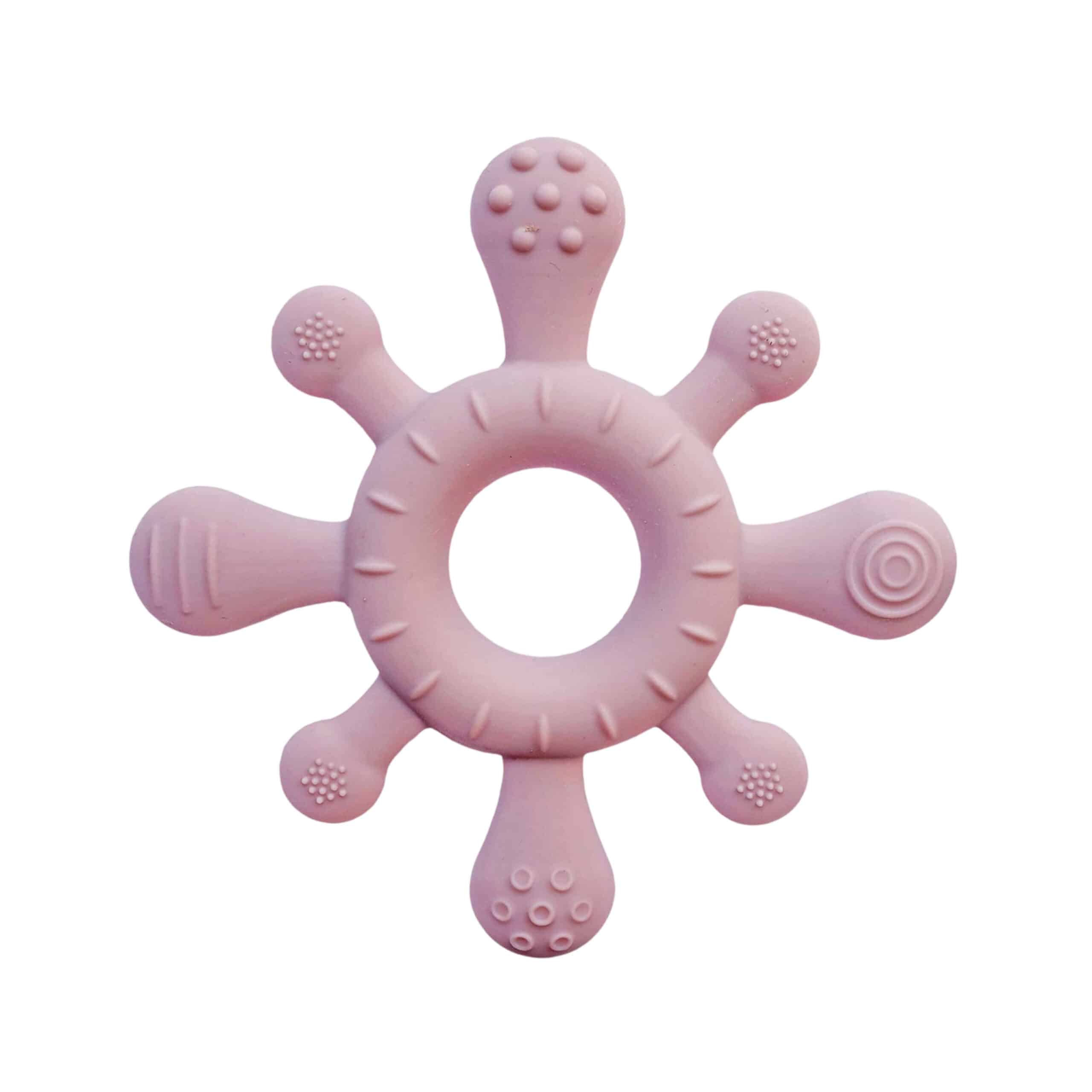 Siliconen bijtspeeltje voor baby van Summerville Organic – kleur pale mauve