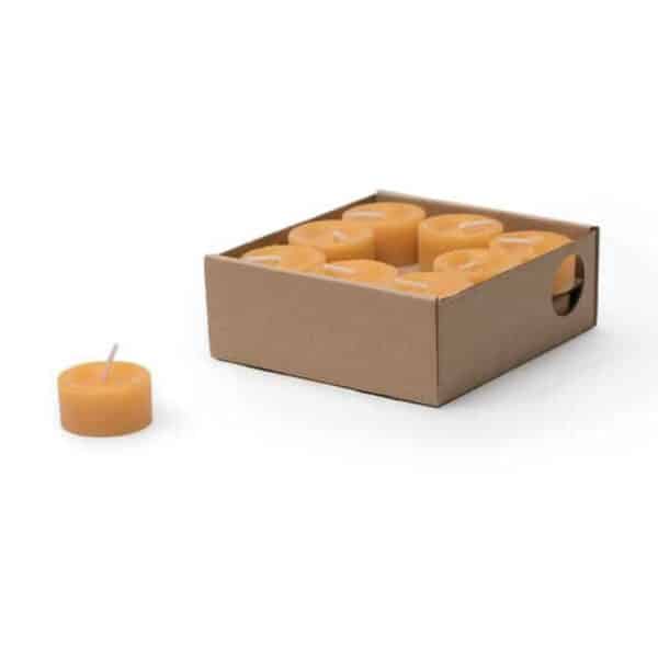 Dipam bijenwas theelichtjes 18 stuks van pure bijenwas