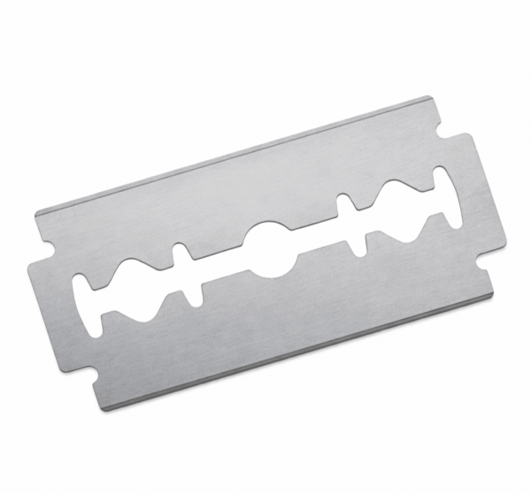 Dubbelzijdig scheermes van RVS met platinum, van Biowust.