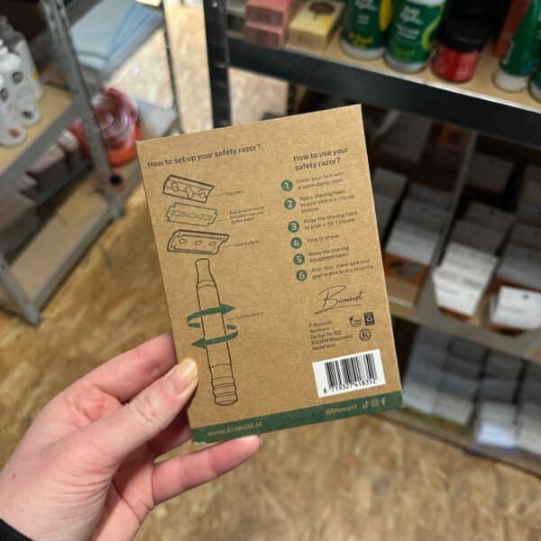 Safety razor scheermes met reservemesjes zwart – Biowust