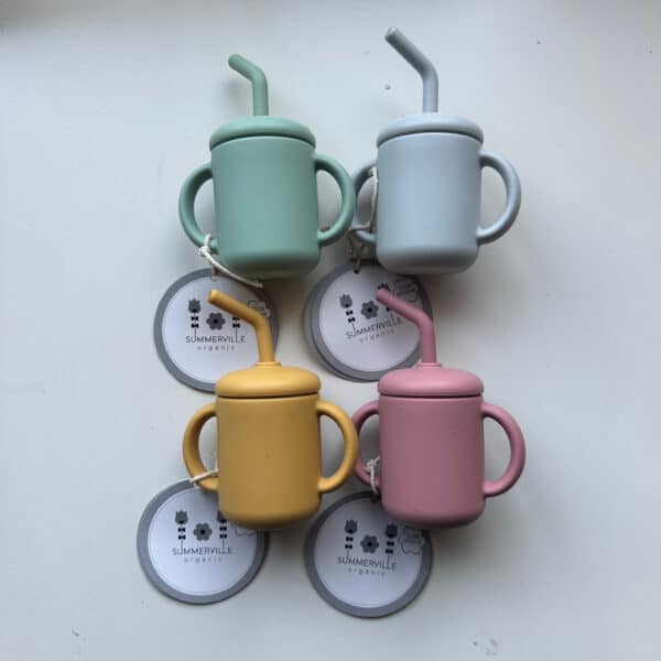 Siliconen beker met rietje voor baby en peuter – Summerville Organic