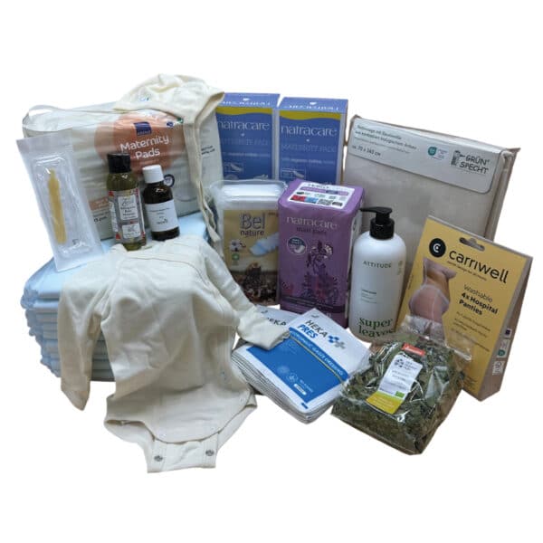 Natuurlijk duurzaam kraampakket excellent uitgebreid pakket met essentiële en duurzame producten voor moeder en baby tijdens kraamtijd