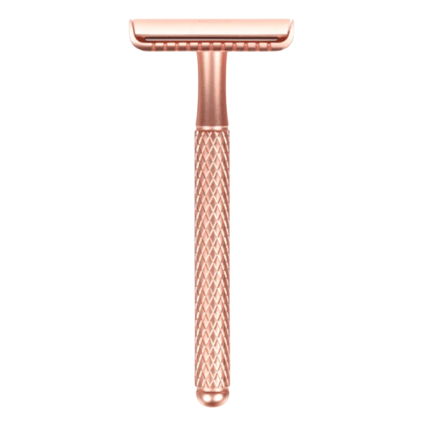 Rose Gold kleurig scheermes van messing, Safety Razor van Biowust.