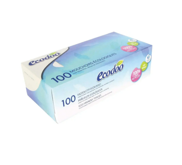 Ecodoo ecologische tissues in een kartonnen box.