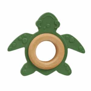 Grünspecht bio bijtring hout en natuurrubber schildpad voor baby’s met doorkomende tandjes