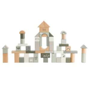 Houten Blokken - Olive Green - 50 stuks - Label Label