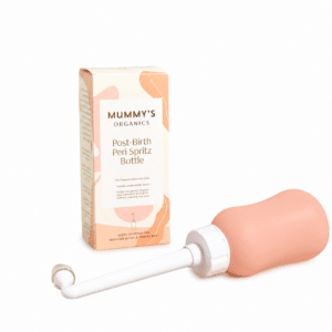 Spoelfles voor perineum van Mummy's Organics.