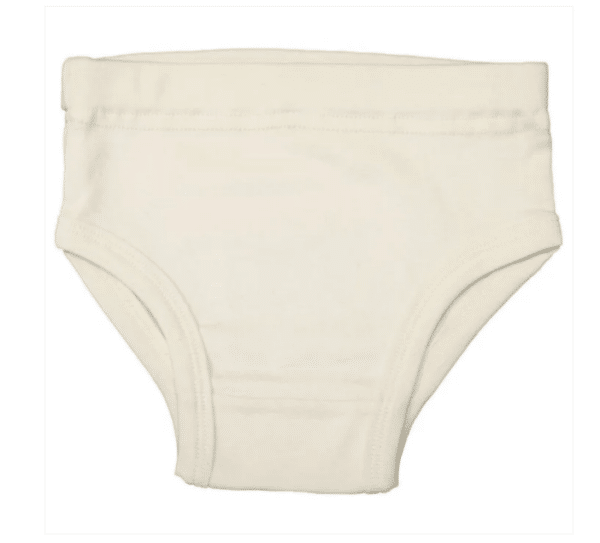 Ecru kleurig onderbroekje van biologisch katoen.