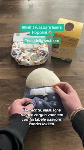 Wasbare Basis Luier – MiniFit (2-8 kg) – Biologisch Katoen Mix – Popolini