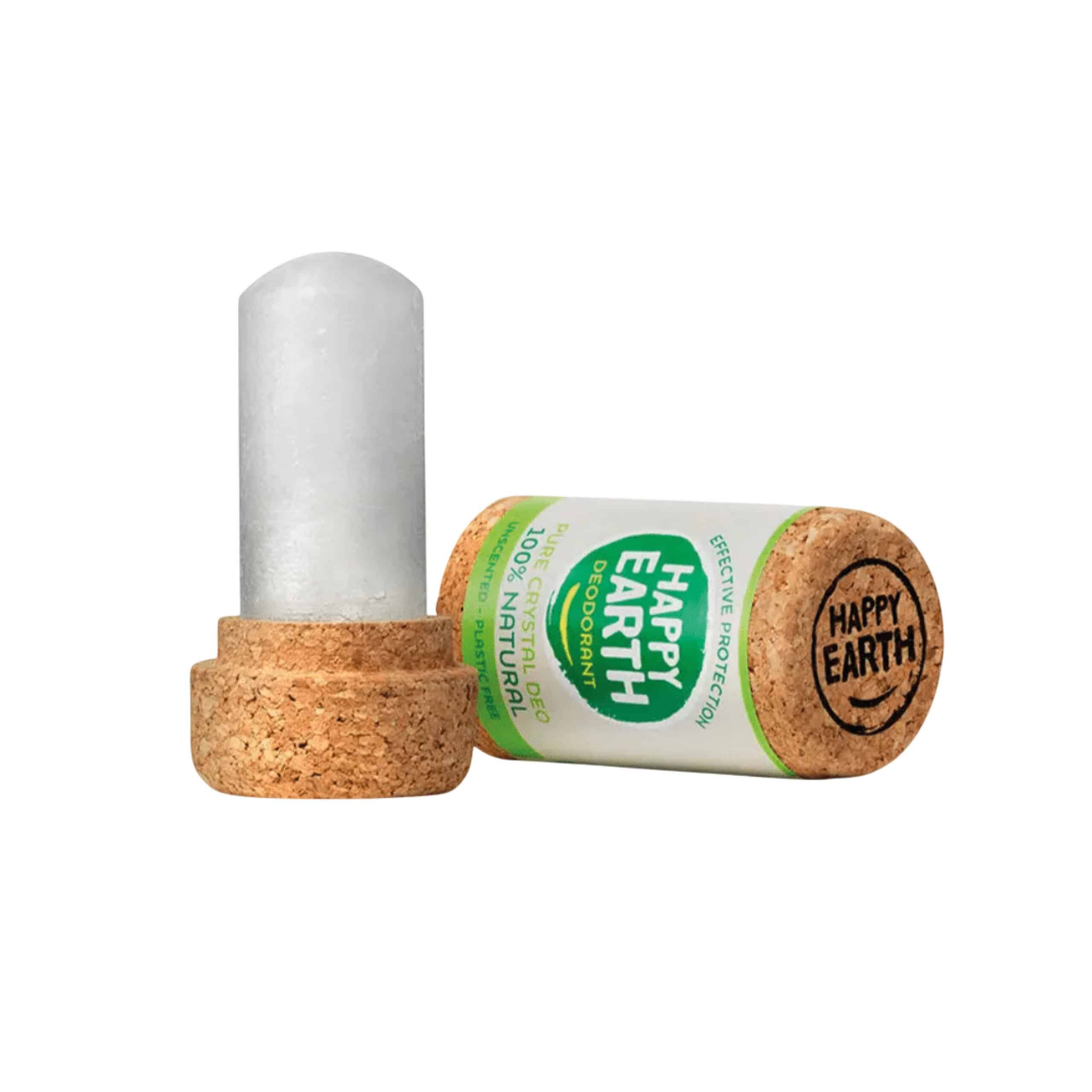 Happy Earth Crystal deodorant stick zonder parfum voor dagelijkse frisheid