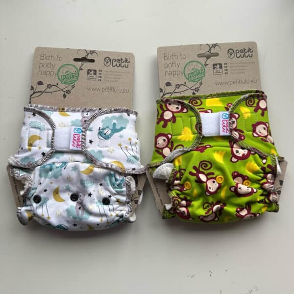 Wasbare luier Fluffy Organic van Petit Lulu