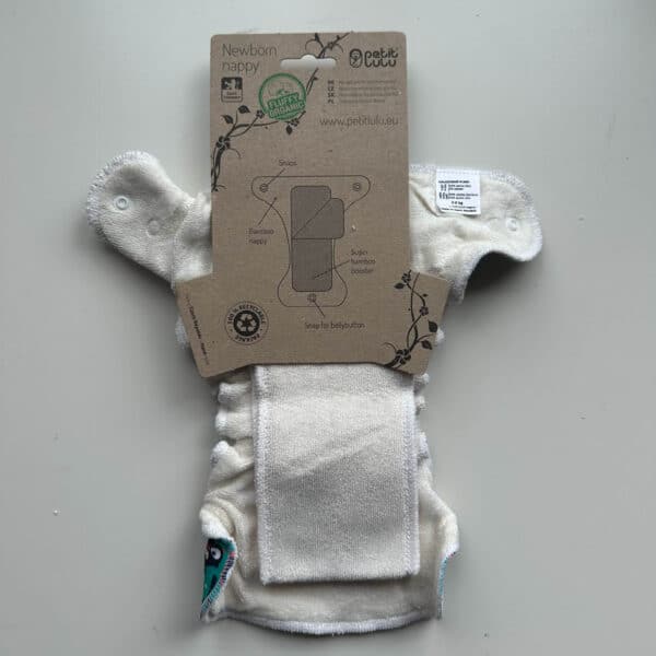 Petit Lulu wasbare luier newborn van bamboe en biologisch katoen