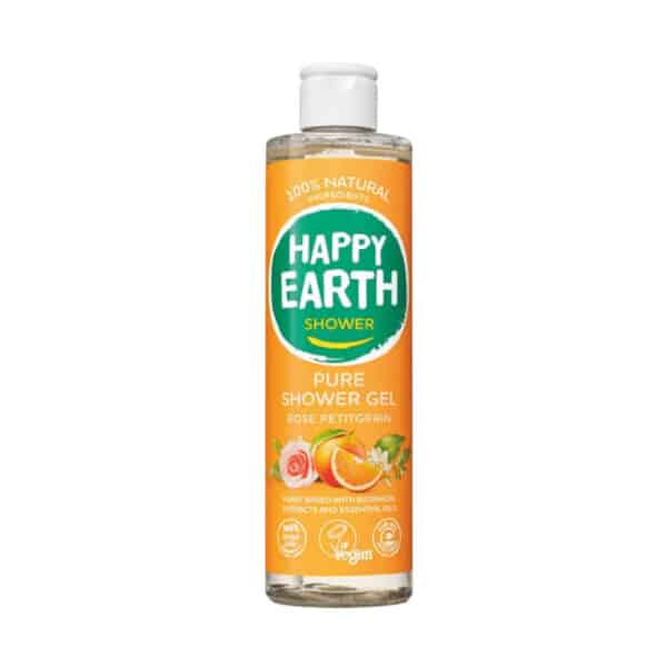Happy Earth natuurlijke douchegel Rose Petitgrain 300 ml