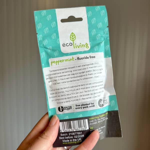 EcoLiving muntsmaak tandpastatabletten voor duurzame mondverzorging