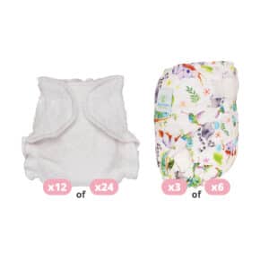 Compleet newborn luierpakket van Blümchen met zachte bamboe badstof luiers en overbroekjes