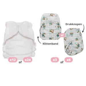 Blümchen OneSize luierpakket met zachte bamboe badstof luiers en verstelbare pasvorm voor langdurig gebruik