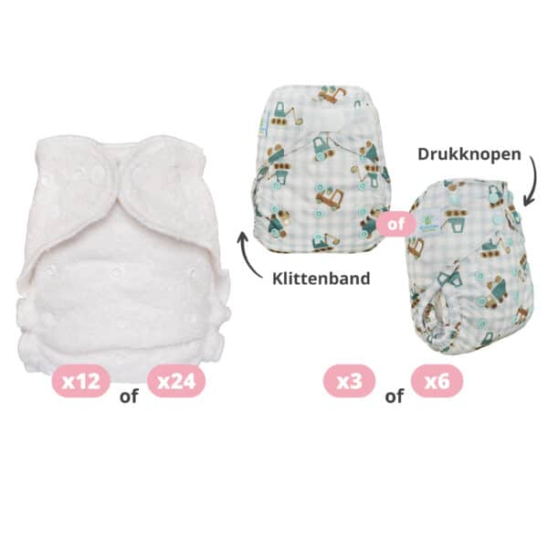 Blümchen OneSize luierpakket met zachte bamboe badstof luiers en verstelbare pasvorm voor langdurig gebruik
