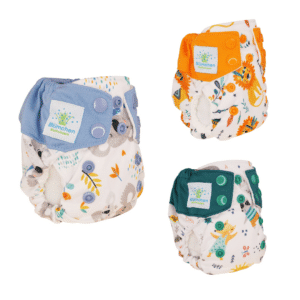Wasbare All-in-One Luier Met Drukknopen - Newborn 2-4 kg - Blümchen