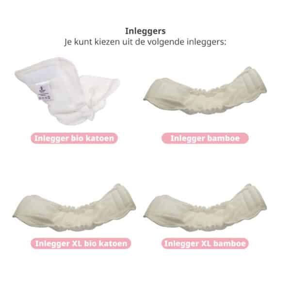 Blümchen wasbare luier set met All-in-Two overbroekjes en inleggers