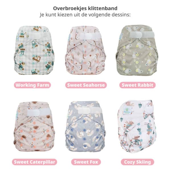 Blümchen biologisch katoenen wasbare luier met verstelbaar waterdicht overbroekje